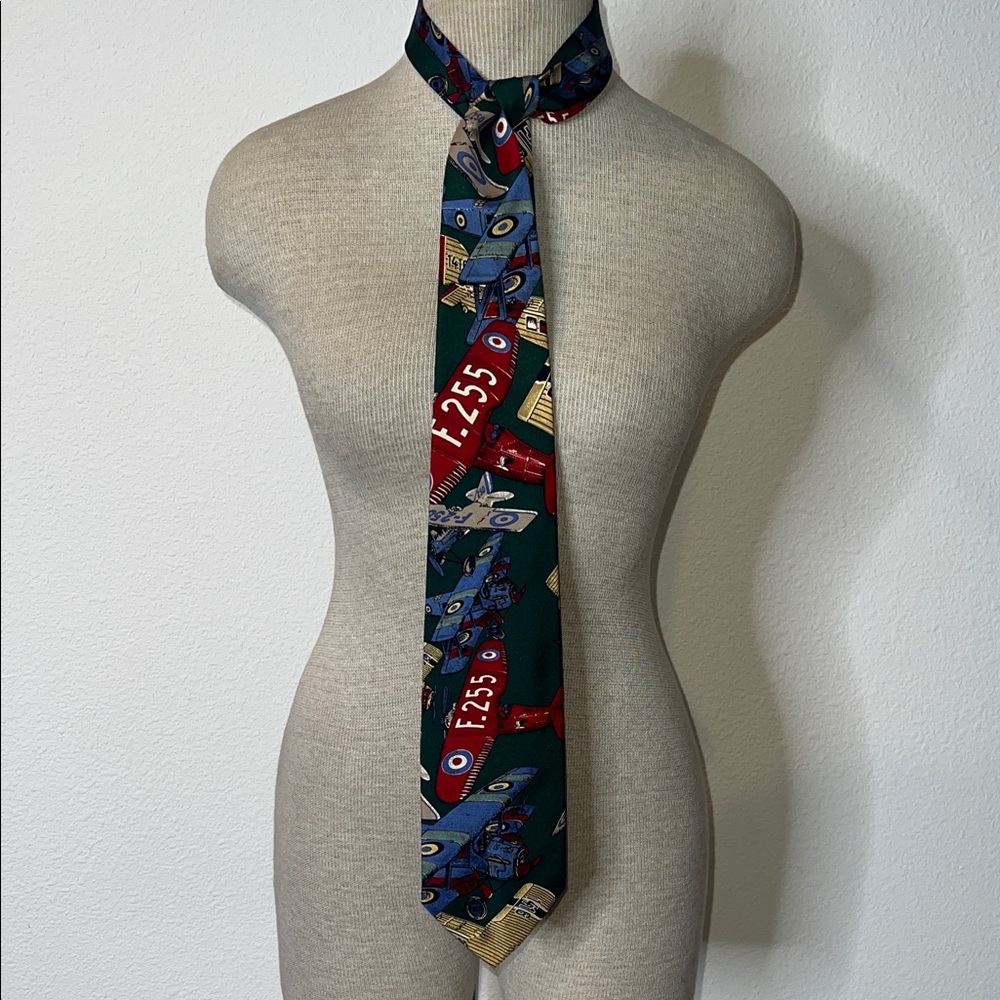 Polo Ralph Lauren Vintage Silk Handmade Airplane Fighter Plane Tie